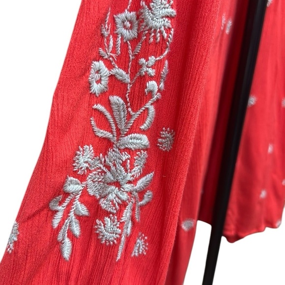 Free People. Red Embellished Ruffled Sundress - Picture 10 of 11